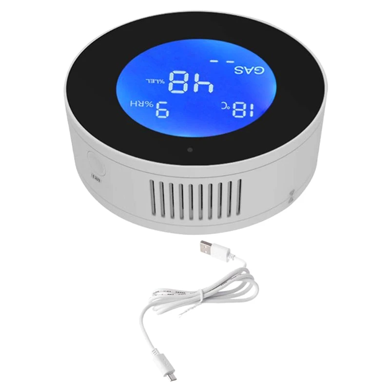 

Wifi Tuya App Function Kitchen Natural Gas Leak Alarm Sensor Temperature LCD Digital Display Sound Siren