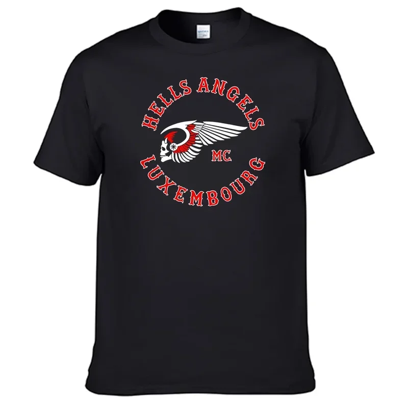 Motorcycles Club Hells Angels Luxembourg T-shirt 100% Cotton Men Shirt N06