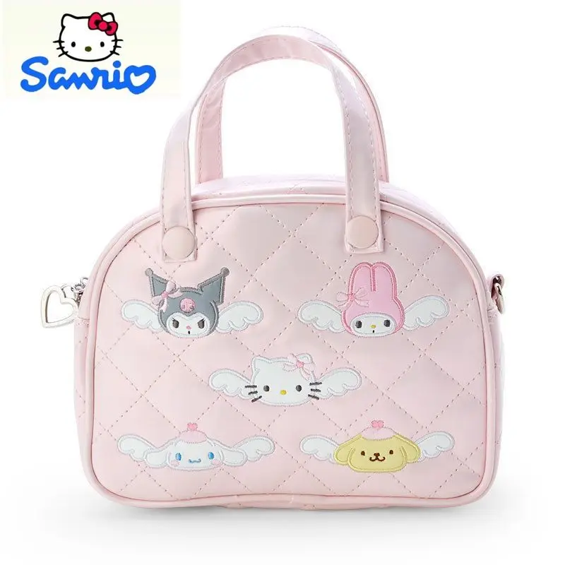

sanrio Hello Kitty Embroidered Diamond Leather Handbag for Women's Fashion, Sweet, High Quality PU Diagonal Straddle Bag