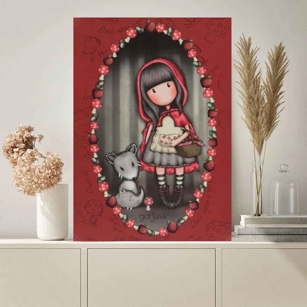 S-Santoro-G-Gorjuss-Cartoon-Girl Poster Paintings on The Wall Picture for Living Room Interior Painting Room Decoration