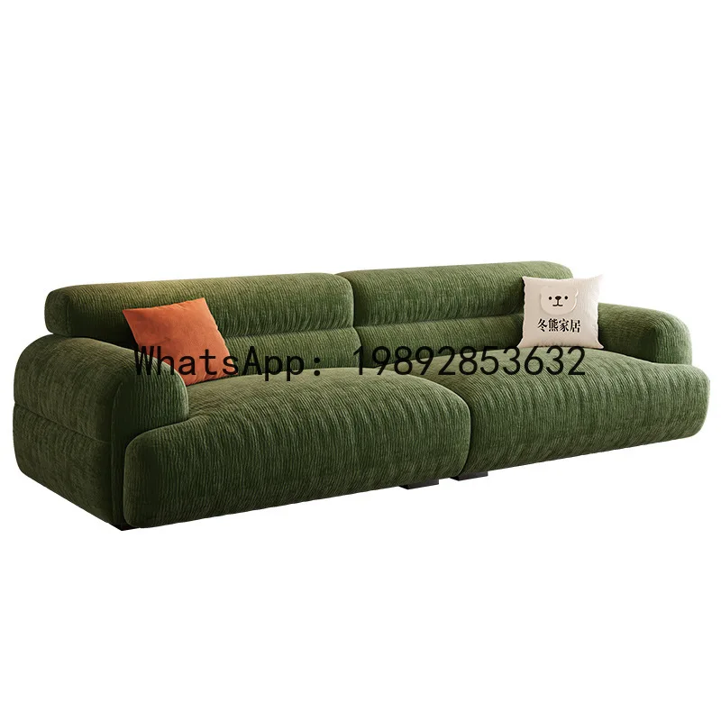 PYJ medieval cream wind valley sofa living room straight row retro green fabric sofa