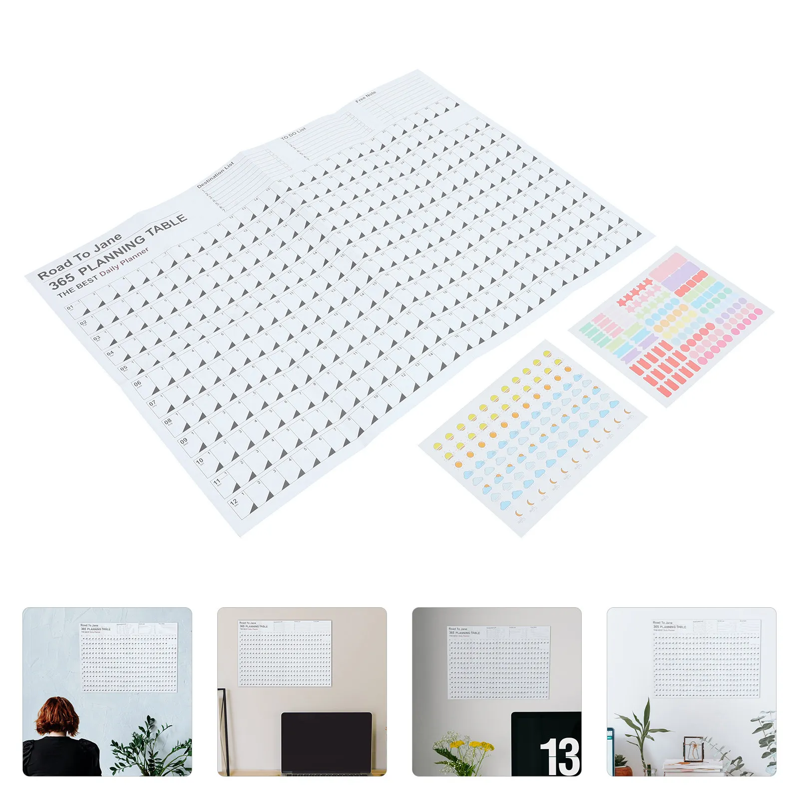 

2024 Wall Calendar Yearly Paper Planner Calendar Oversized Daily Schedule Sheet for Home Office School Time Planning and