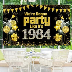 1 piece, we're going to party like a 1984 birthday banner background, Cheers 40th birthday photo background