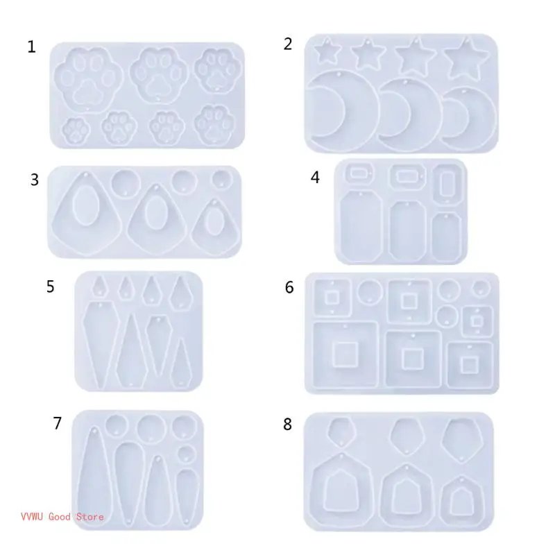 Moldes joias com furos, acessórios fabricação manual, material silicone para pingente