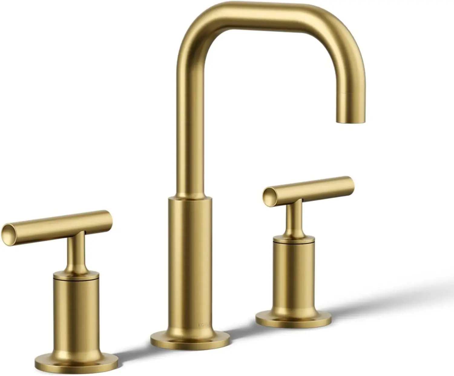 Widespread Bathroom Faucet, Bathroom Sink Faucet, Lever Handles and gooseneck spout Vibrant Brushed Moderne Brass