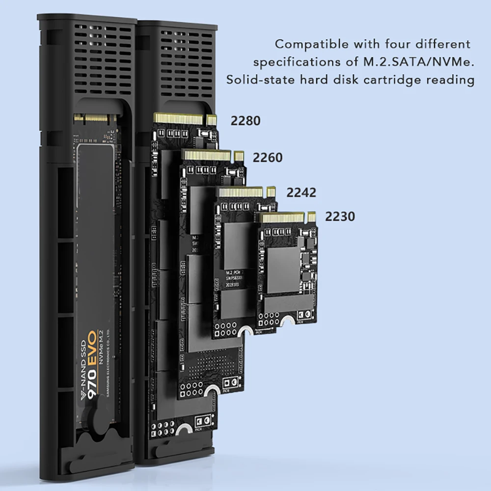 Dual bay m.2 nvme caixa ssd móvel tipo c usb 3.2 gen 2 ssd gabinete liga de alumínio m.2 caixa de disco rígido independente slot de disco duplo