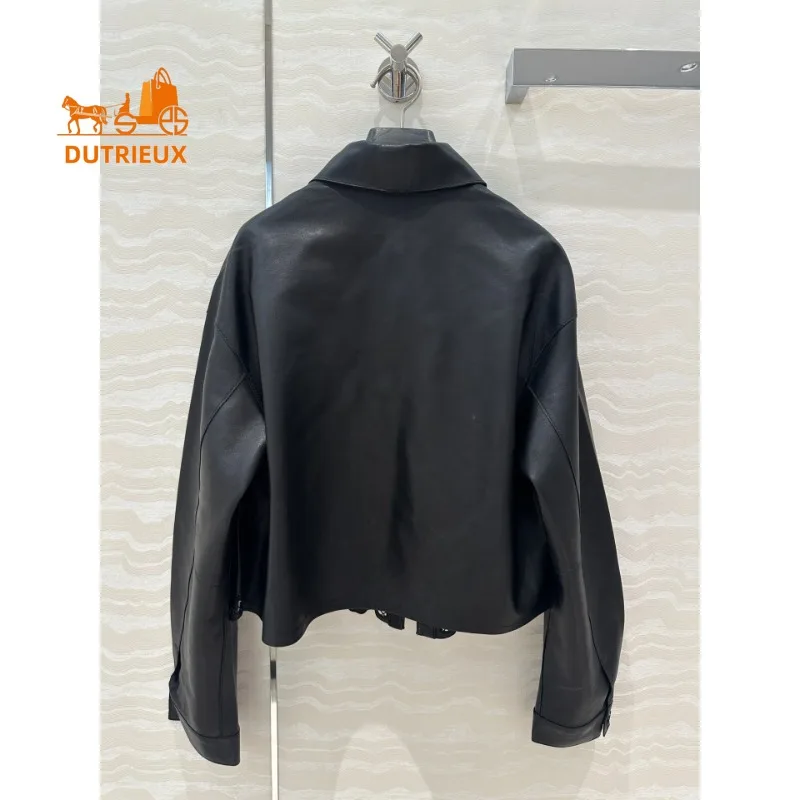 Winter-Lederjacke, Revers, Spitze, modisch, 100 % echtes Schaffell, Leder, leichte und zarte Damen-Lederjacke