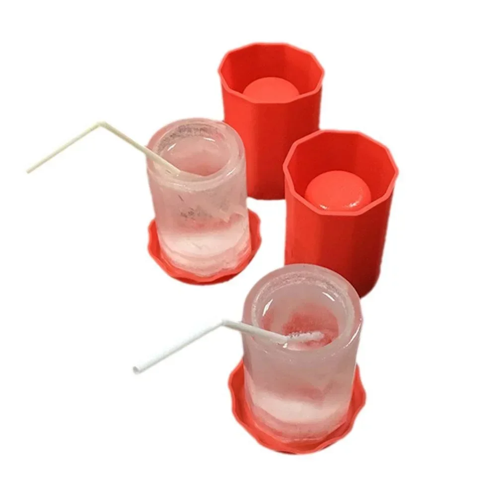 JJYY-Molde grande para taza de hielo de silicona de calidad alimentaria, compartimento para hielo de verano, molde para cubitos de hielo, taza de coque con tapa, suministros de cocina