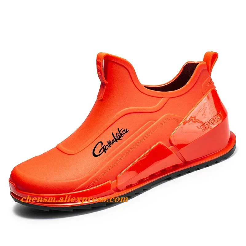 Gamakpetrol-Bottes de pluie imperméables pour hommes, chaussures de cuisine non aldes, chaussures de pêche en caoutchouc, chaussures de sport à semelle optique, nouvelle mode