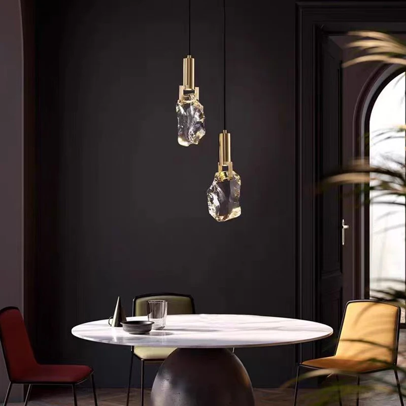 

Copper Crystal Pendant Lamp LED for Dining Room Kitchen Living Room Bedroom Bedside Modern Luxury Gold Home Decorate Chandelier