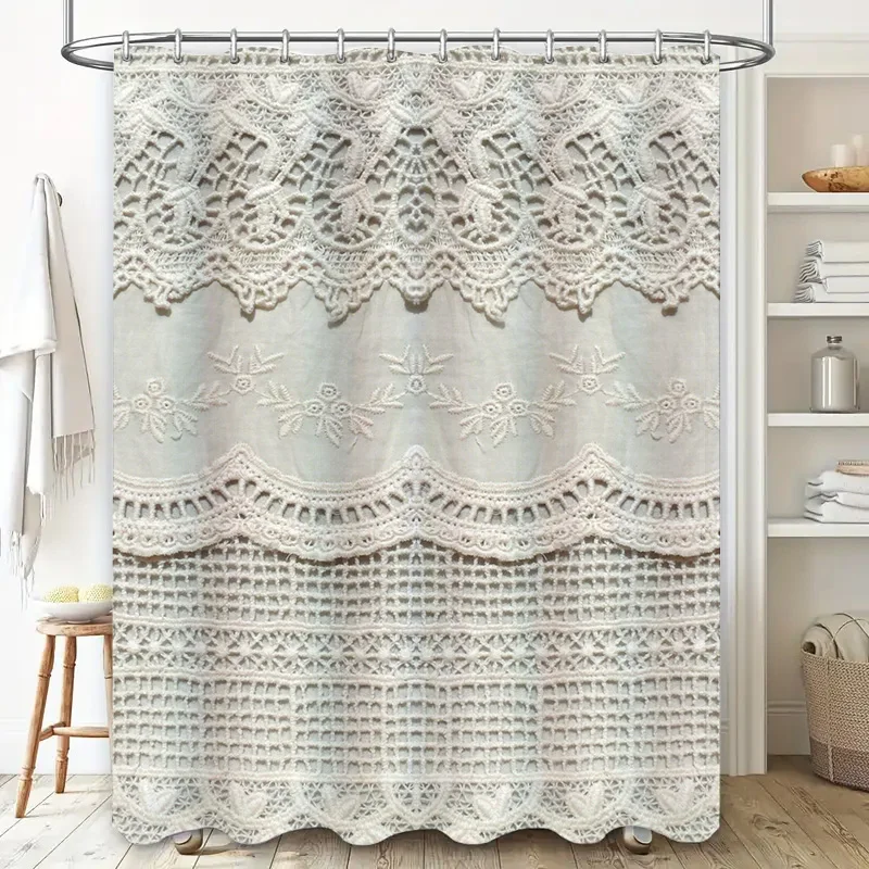 Animal Print Shower Curtain Hipster Decor for Bathroom, Tastes Snacks Included (Black White)