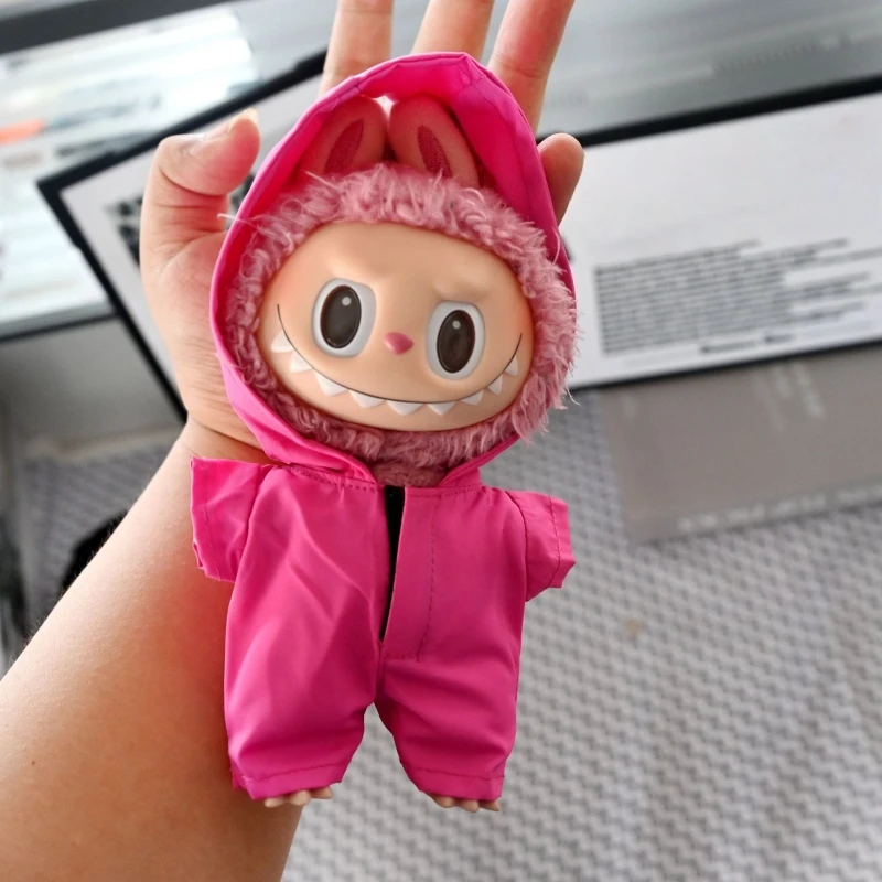 Adecuado para chaqueta de muñeca Labubu Labubu V1 V2 V3, accesorios de ropa de muñeca de peluche a la moda con personalidad, regalos de juguetes para niños