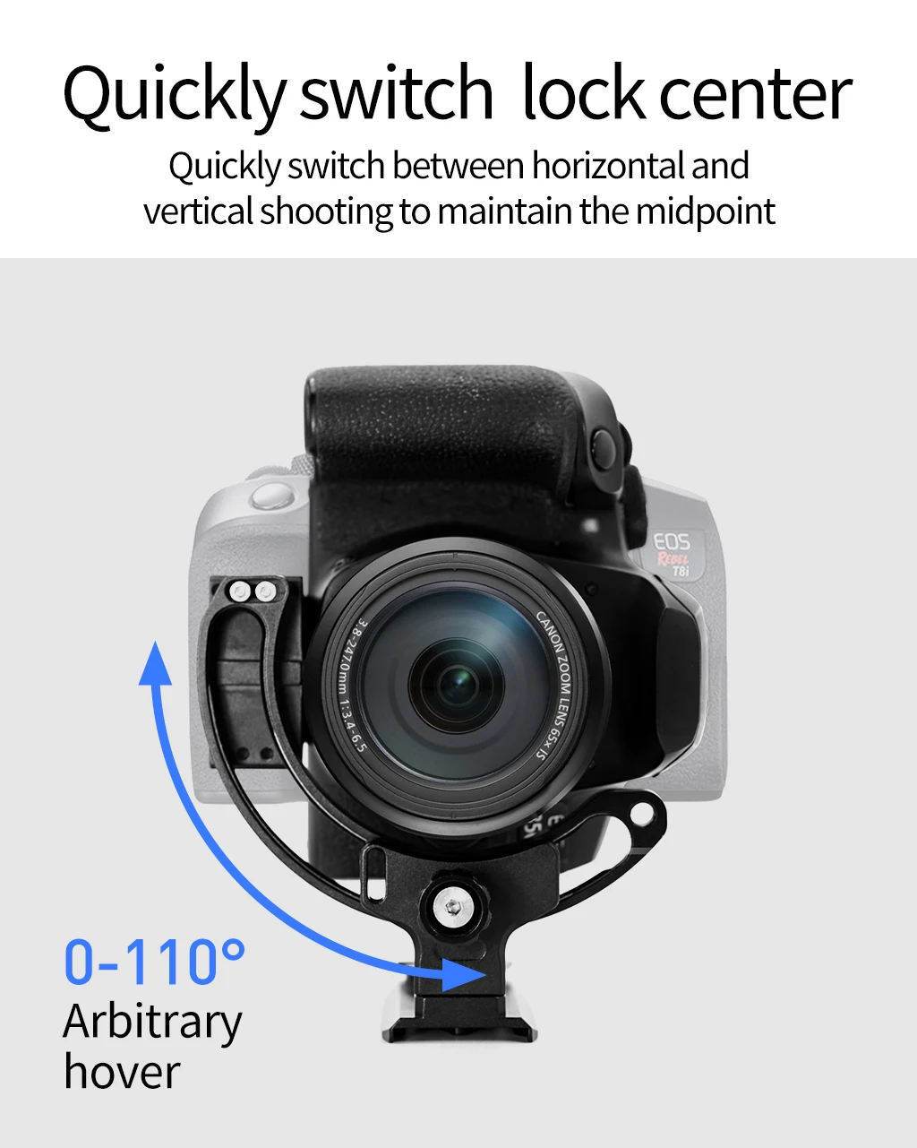 Neue DSLR Kamera Objektiv Unterstützung Halterung Halbrunden Ring Horizontale Vertikale Schnell Schalter Halterung für Canon Nikon Stativ Stabilisator – Detail 3