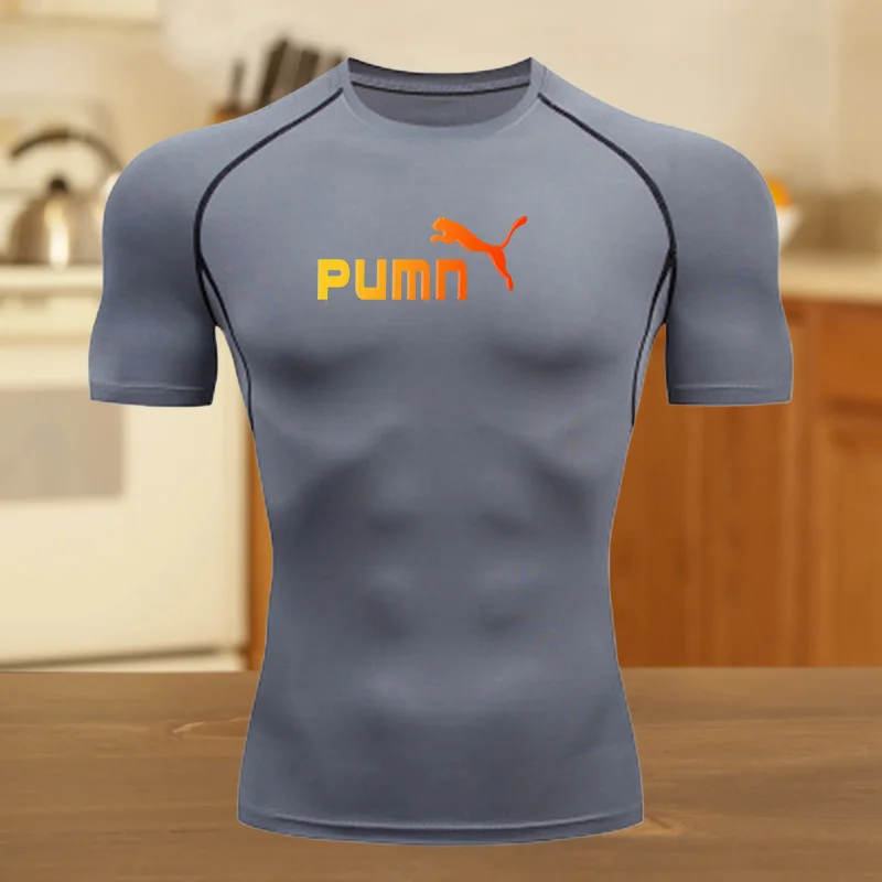 اللياقة البدنية ملابس رياضية البدلة المراهقين تي شيرت الرجال الجرافيك صالح القمم ملابس التدريب الضيقة ضغط الجري كرة السلة الملابس #5