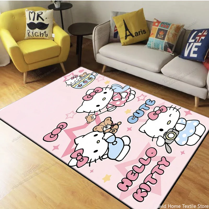 Sanrio Hello Kitty Dywan z kreskówek dla dzieci Pokój dzienny Łazienka Dywan antypoślizgowy Dom Sofa Duża mata kuchenna Dekoracja