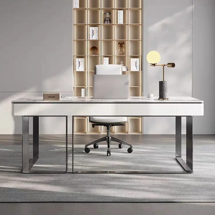 DD  minimalist light luxury rock slab desktop computer modern study desk home writing desk