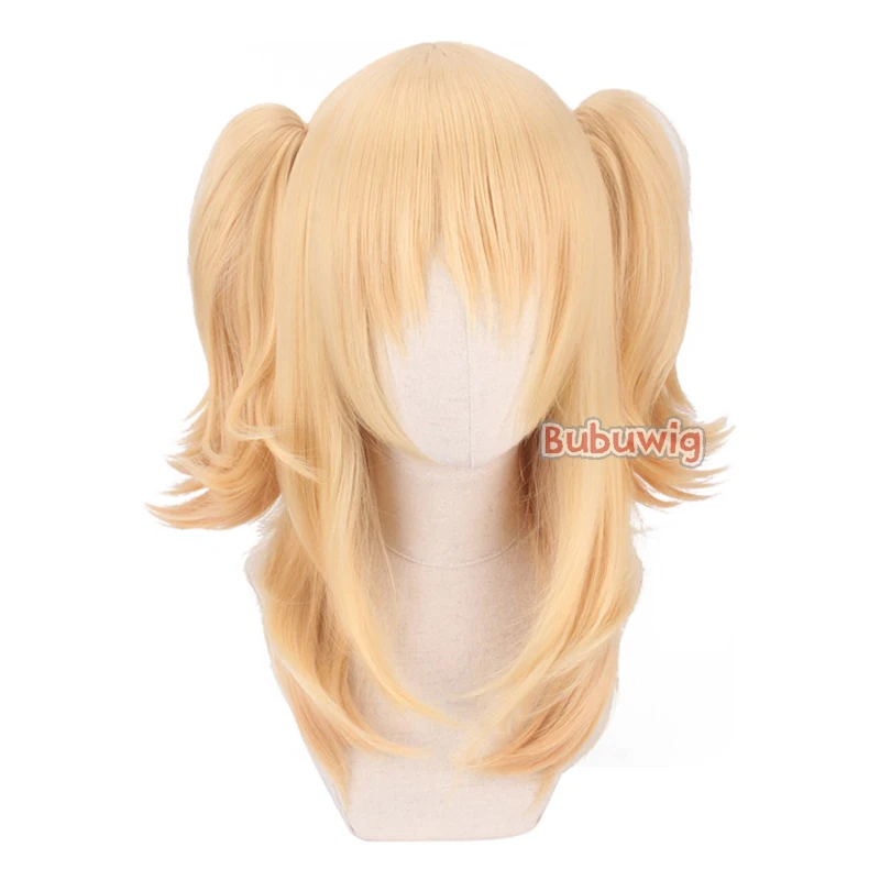 Bubuwig Synthetic Hair Citrus Aihara Yuzu Ponytail Wig Women 40cm Long Straight Blonde Cosplay Wigs Heat Resistant With 2 Clips