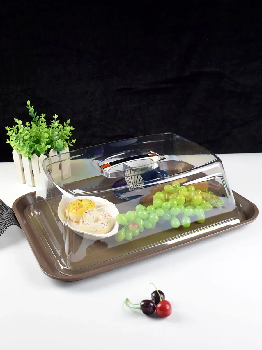 

Serving tray with lid, transparent insulation, food cover, dust cover, restaurant, postpartum club, plastic anti slip dining