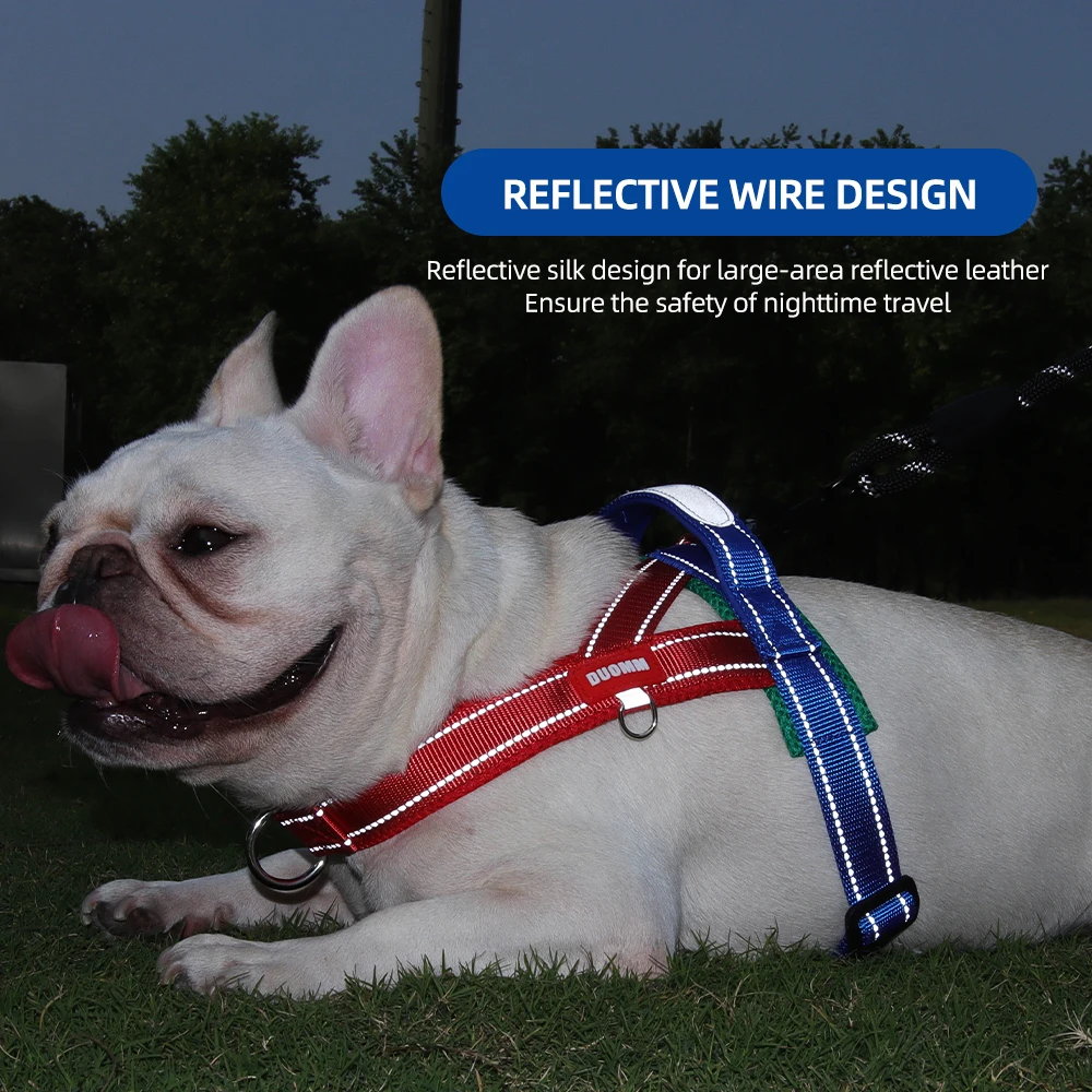 Dog Harness No Pull Saddle-Style Small Medium Dogs Walking No Choke Bichon Outdoor Safety Reflective Vest Pet Chest Harness_voghion.com