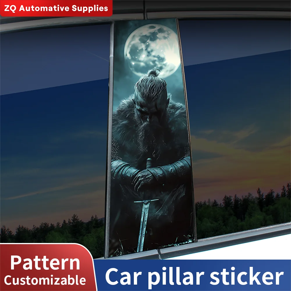 

Viking Warrior Car Stickers Car B-pillar Vinyl Decals Waterproof Auto Center Pillar Sticker Cover Scratches Decors Accessories