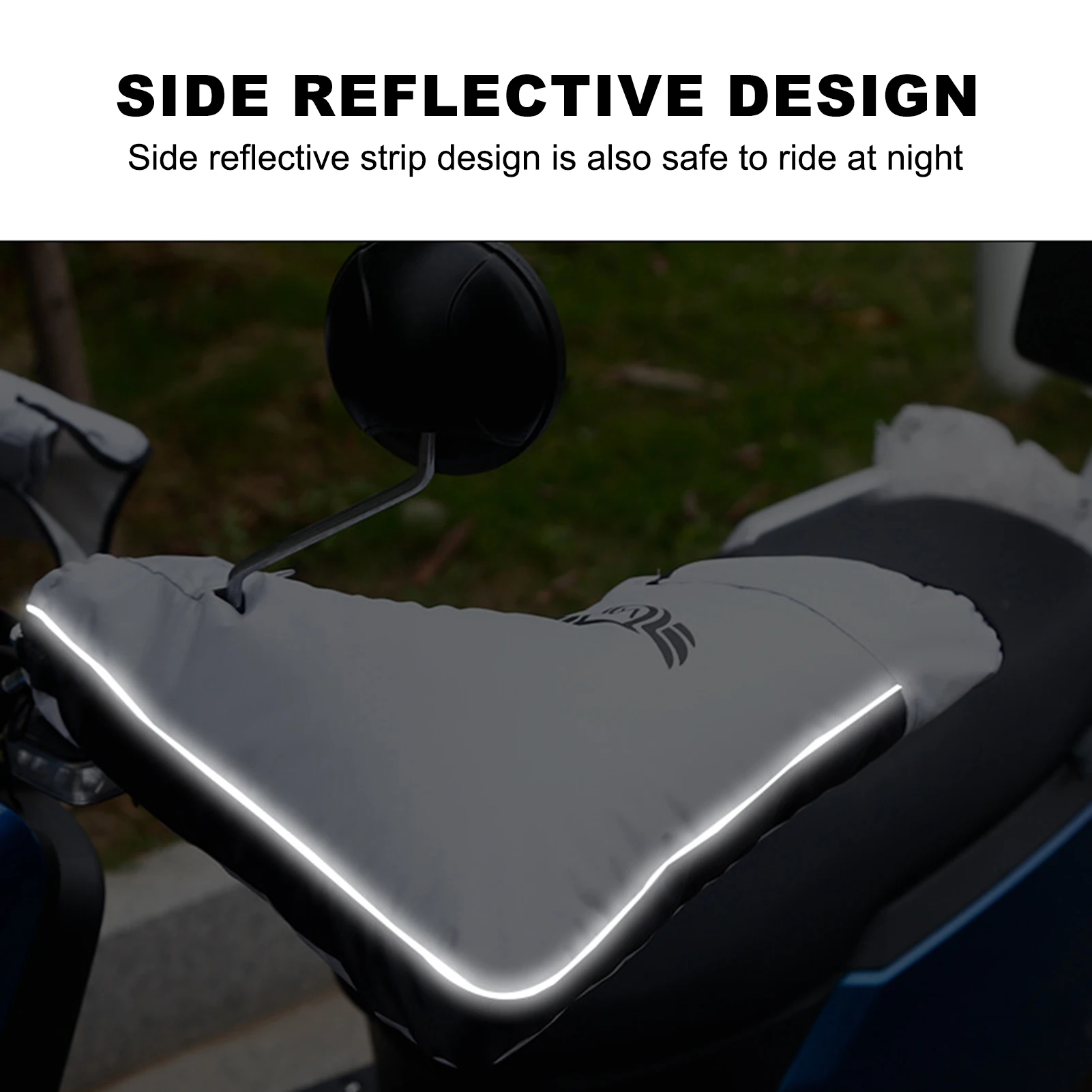 زوج واحد من أغطية مقود الدراجة النارية الشتوية سميكة مقاومة للرياح ومضادة للانزلاق ومقابض دافئة لركوب الطقس البارد