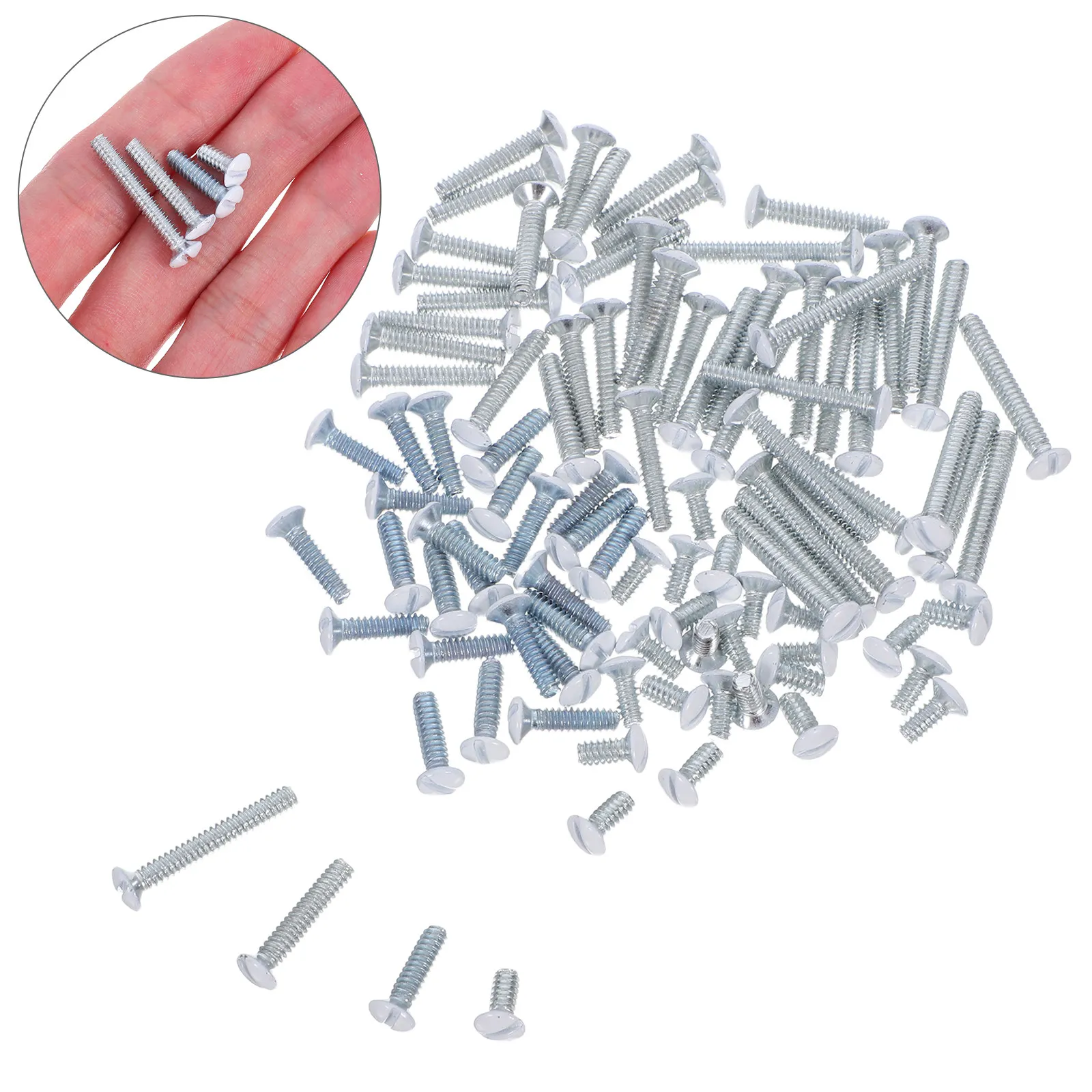 1Set Wall Plate Screws Flat Head Electrical Outlet Screws 9 14 19 25Mm 6-32 Thread for Switch Panels Light Fixtures Panel