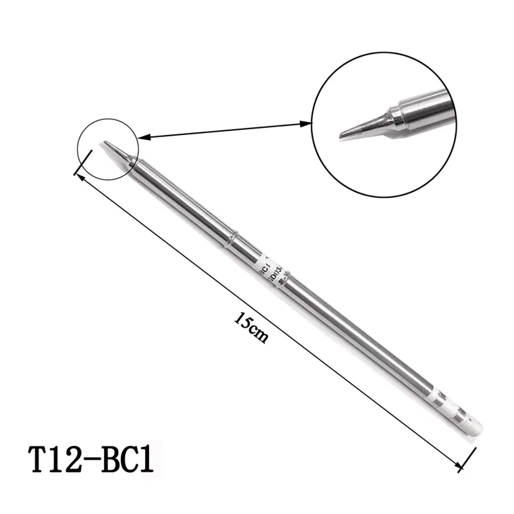 5 pcs T12 Soldering Iron Tips for ILS BC1 D24 K BL Soldering Irons with Close Grained Iron Plating and Accurate Tip Geometry