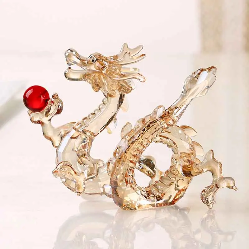 

Crystal Dragon Sculpture Ornament, Transparent Crystal Crafts, Luxury Artwork Statue,Living Room Office Desktop Decoration, Gift