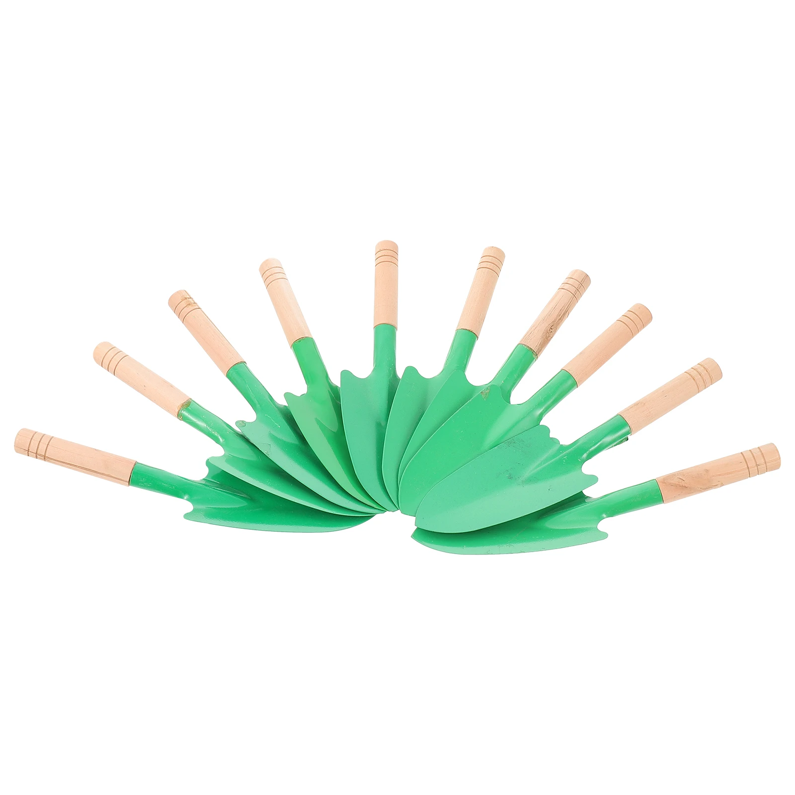 

10 Pcs Garden Trowels Wooden Handle Shovels Small Size Lightweight Gardening Tools Planting Soil Loosening Durable Metal Shovel