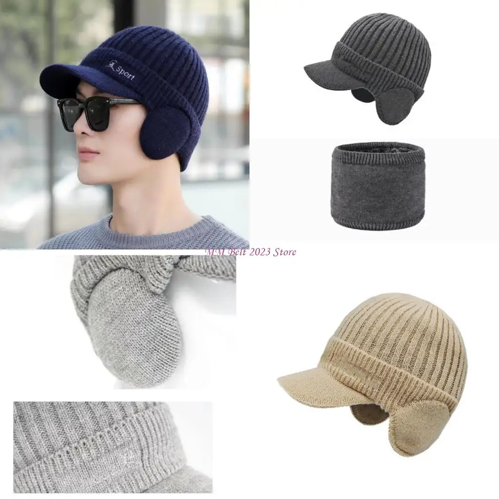 49ME （1 Pack）Windproof Knitted Ear Cover Cap For Hiking School Daily Warm Accessory