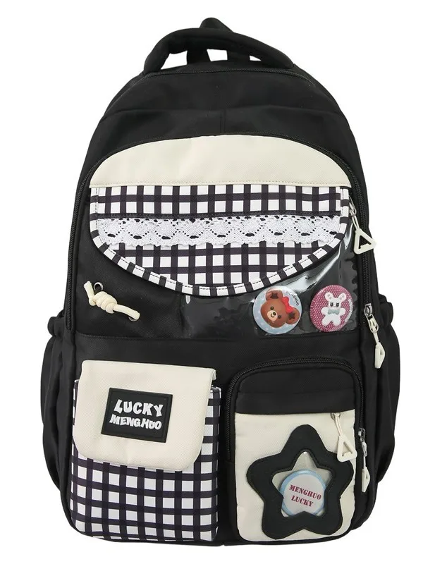Backpack Large Capacity DIY Knapsack Cute Girl Transparent Crossbody Bag Students Shoulder Schoolbag schulrucksack mochila