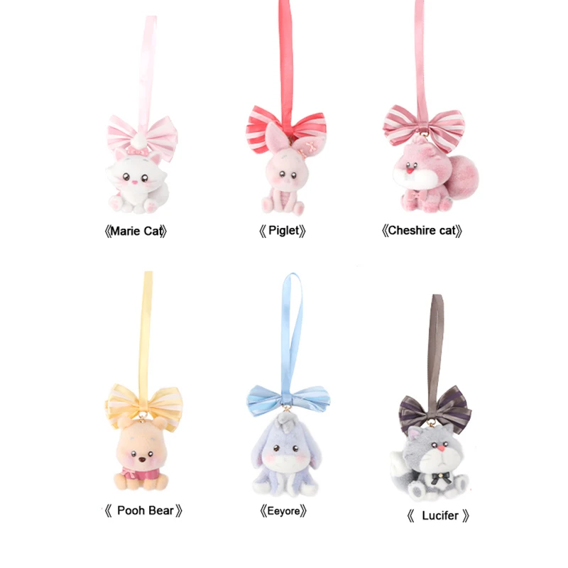 Disney sentado boneca de pelúcia animal chaveiro mini reunindo brinquedo dos desenhos animados mochila pingente chave do carro decoração crianças presentes aniversário