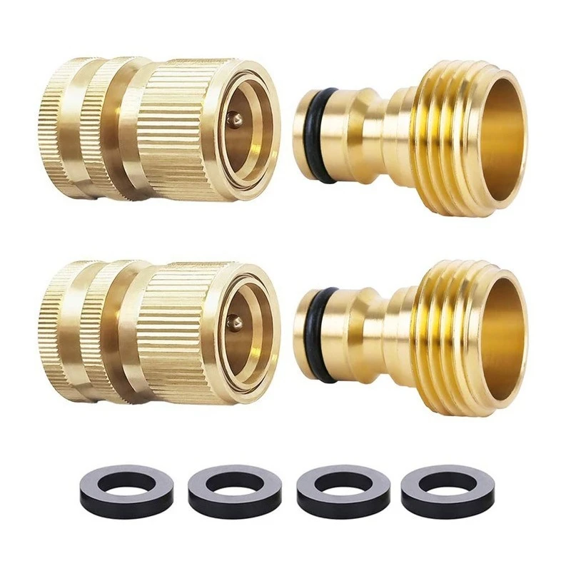 American Brass Garden Hose Quick Connector 3/4GHT Outer Tooth Pacifier 3/4GHT Inner Tooth Water Connector