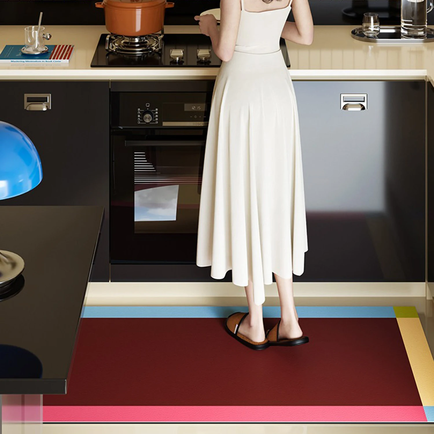 Kitchen Floor Mat Home Decoration Kitchen Carpet Waterproof Oil-proof Kitchen Rug PVC Leather Washable Tapete Cozinha שטיח למטבח