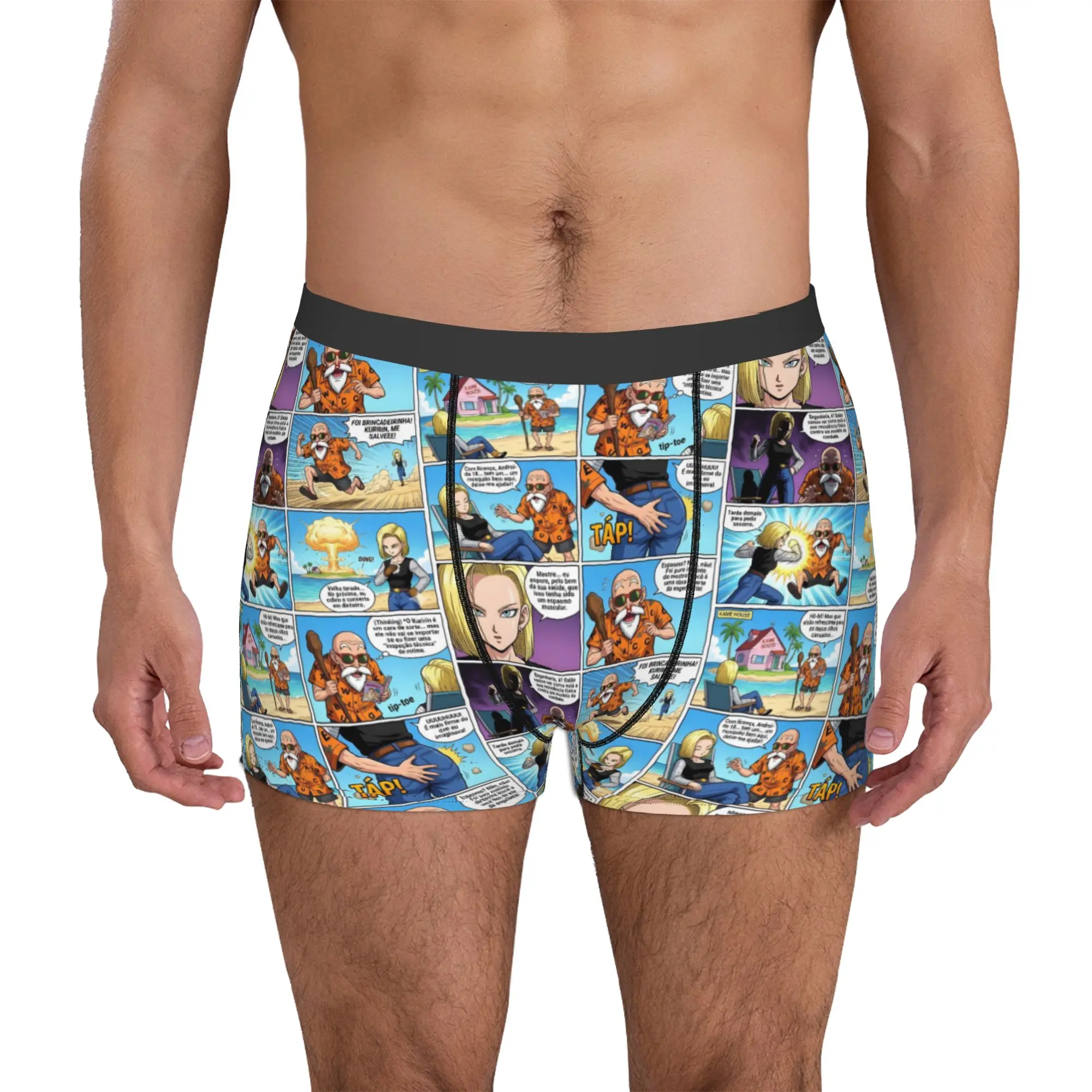 D-Dragon B-Ball Master Roshi Boxers Shorts Calzoncillos Android para hombre, ropa interior de moda