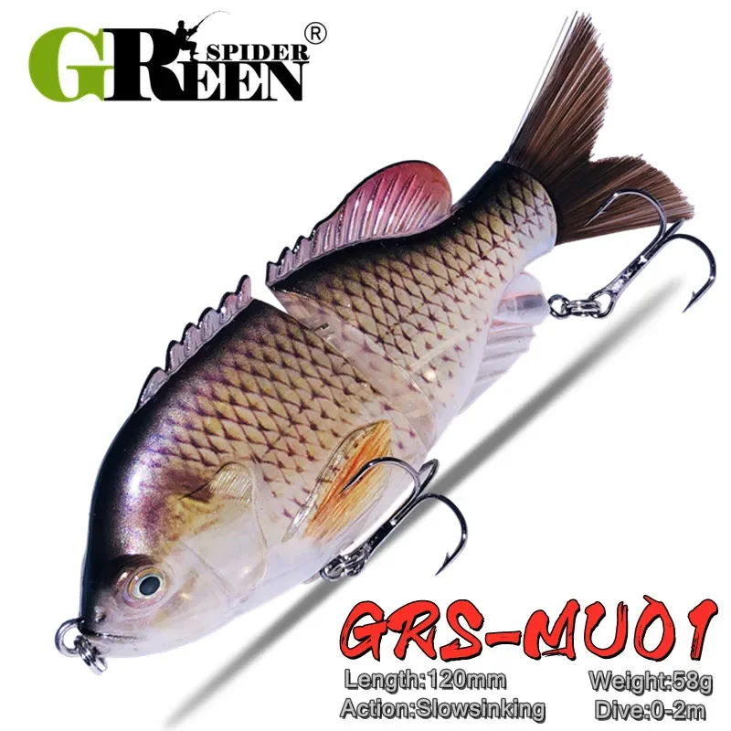 12 cm 58 g gegliederte Köder, harter Köder, sinkender Köder, Angelköder, Schwimmköder, Pinsel, Schwanz, Bassköder, Bluegill-Köder, schwimmender Schwimmköder
