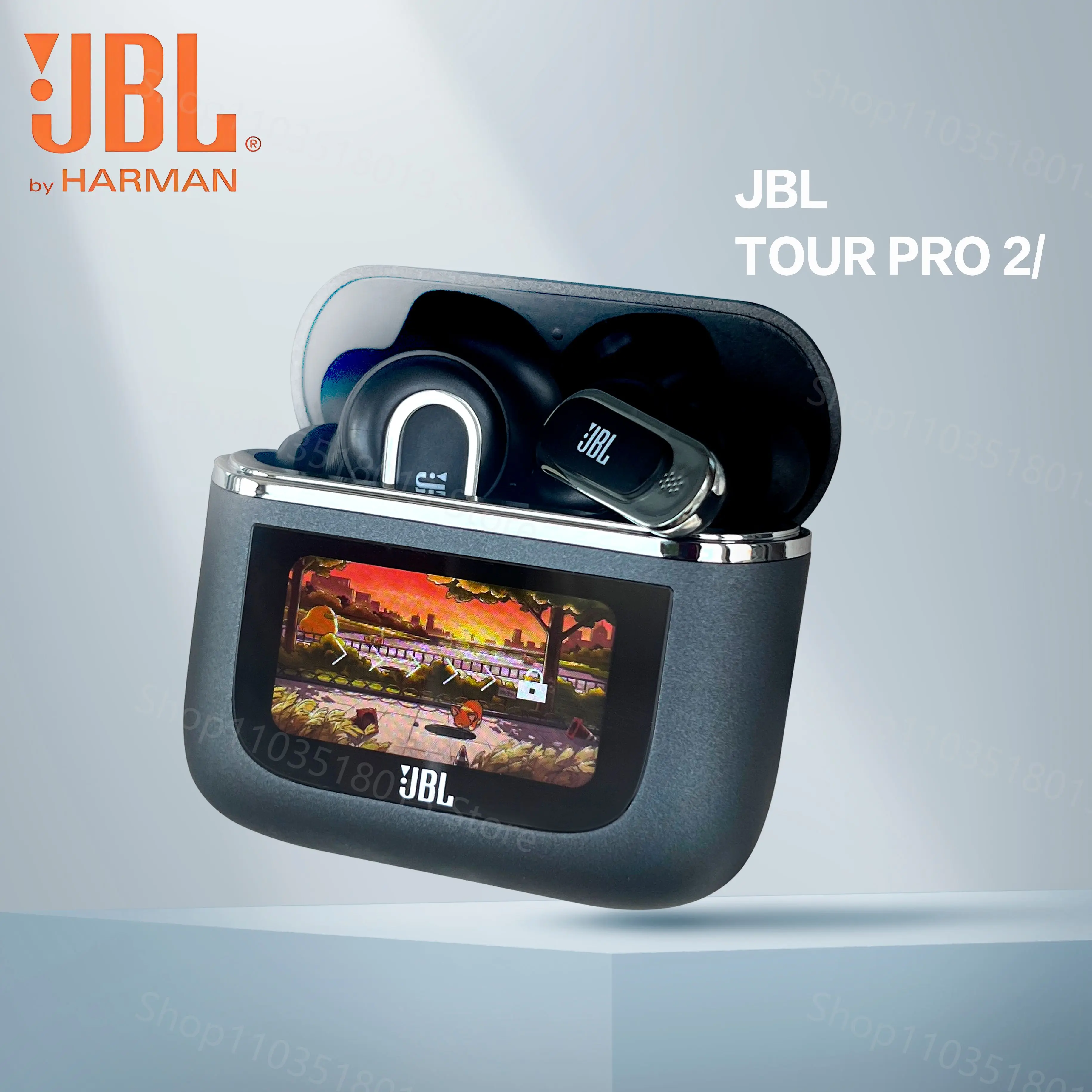 JBL Tour Pro 2 True Wireless Bluetooth auricolari con cancellazione del rumore con LED Smart Display Box auricolari Bluetooth JBL Tour Pro2