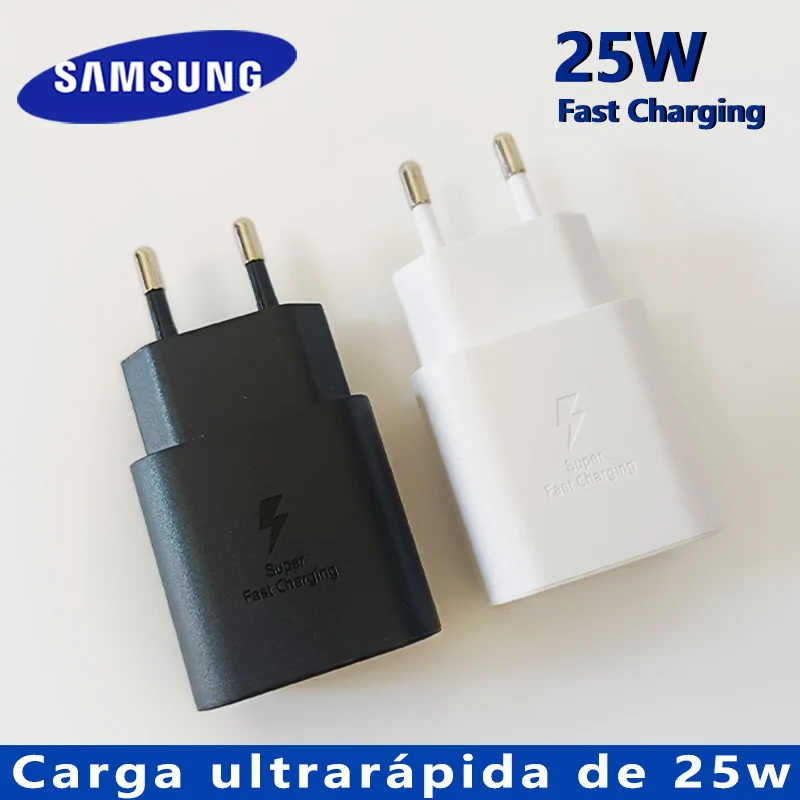 Cargador Rápido Original Samsung de 25W, Adaptador USB Tipo C para Galaxy S26 S25 S24 S23 FE S22 M14 M07 A26 A17 A15 A07 Tab A11