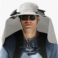 Outdoor Wide Brim Sun Hat With Solar Fan Wide Brim Solar Fan Usb Charging Outdoor Fishing Hat New Sun Protection Fishing Hat