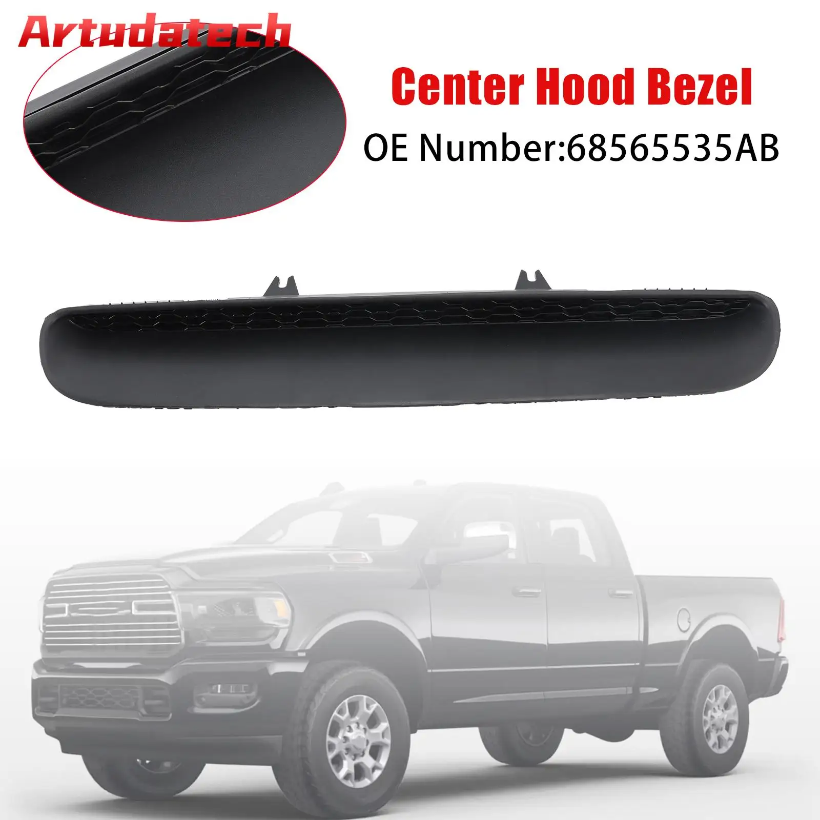 

Центральная накладка капота Artudatech 68565535AB для RAM 2500 3500 6.4L 6.7L 2023 2024 2025