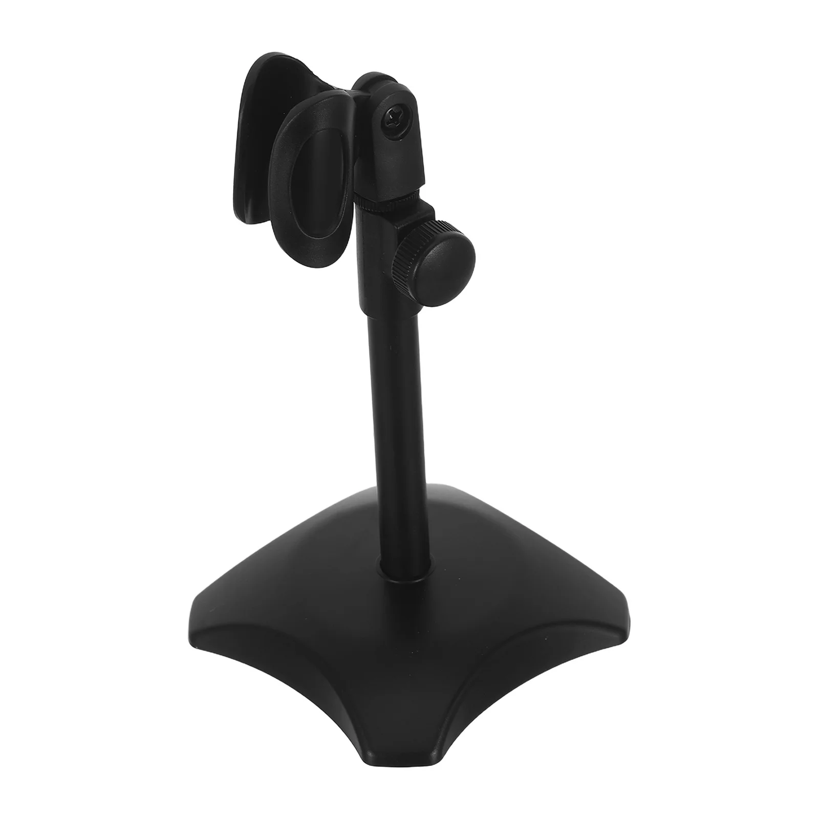 

Adjustable Mic Stand For Desk: Height Adjustable Desktop Microphone Stand Round Base Heavy Duty Metal Support For Live