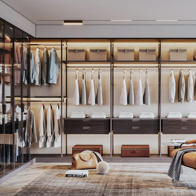 Solid Wood Whole House Custom Wardrobe, Red Oak, Cherry Wood, Black Walnut And Ash Wood All Solid Wood Furniture, Custom Walk-in