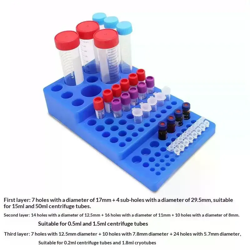 

Multifunctional Centrifuge Tube Rack 0.2/0.5/1.5/2/5/10/15/50ml Stepped Test Tube Laboratory Supplies
