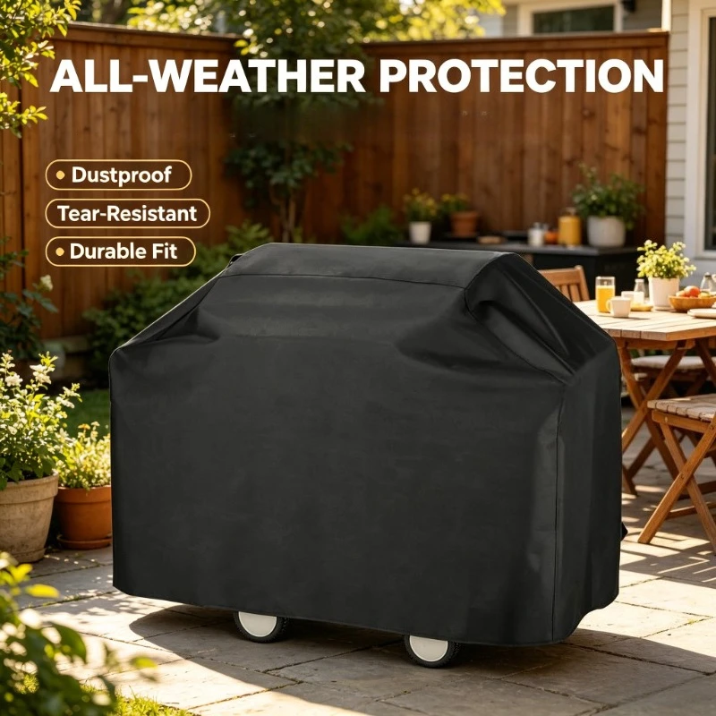 420D BBQ Grill Barbeque Cover Anti-Dust Waterproof Weber Heavy Duty Charbroil BBQ Cover Outdoor Rain Protective Barbecue Cover
