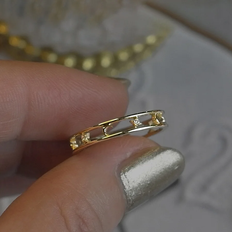 Ins خاتم مزاجه بسيط S925 الفضة النقية أنثى تصميم الأزياء المتخصصة 2021 خاتم نمط جديد رائع #1