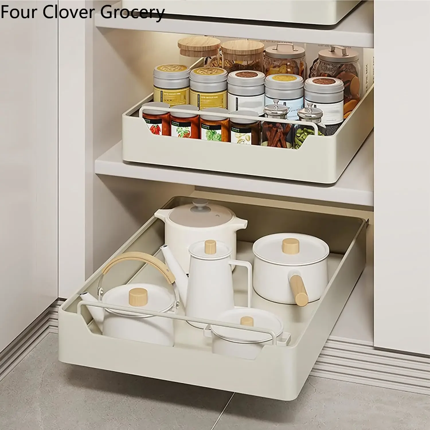 20/25/30/35cm Pull-out Kitchen Storage Rack Pull-out Kitchen Drawer Type Storage Tray Spice Box Storage Rack Cabinets Organizer