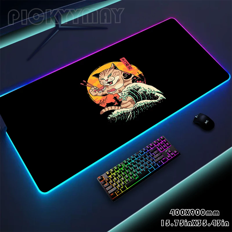 

Large RGB Mouse Pad XXL Gaming Mousepad LED Mouse Mat Design Gamer Desk Mat Table Pads Keyboard Mats Japan Desk Rug With Backlit