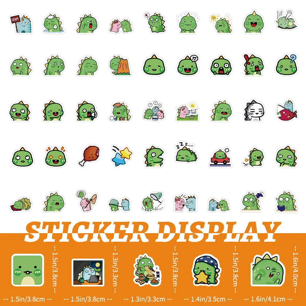 100 قطعة من ملصقات الديناصورات اللطيفة - شارات دينو كرتونية لديكور غرفة الأطفال وهدايا تحفيزية للتعلم (متجر عوالم الرسوم المتحركة)