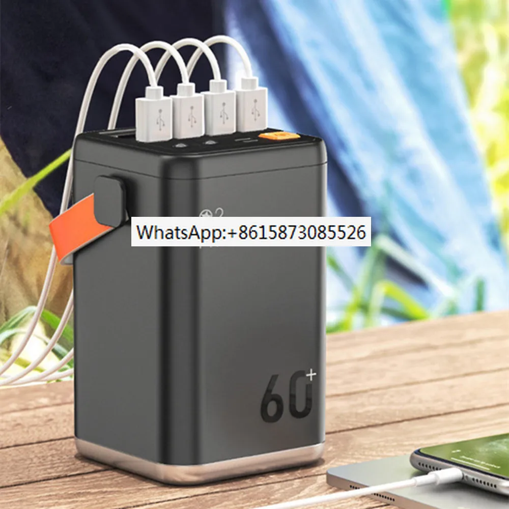 60000mAh Outdoor Power Bank Portable PowerBank External Battery Pack PD 30W Fast Charger For  iPhone mobile power station