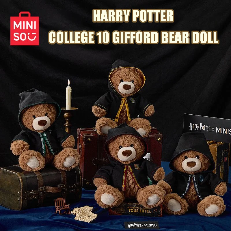 Miniso Harry Potter Real Action Figure Harry Potter Peripheral Academy No. 10 Gifford Bear Doll Plush Cute Birthday Present